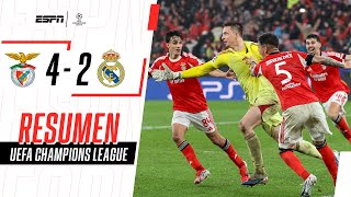GOLAZO AGÓNICO DEL ARQUERO PARA DEJAR AL MADRID AFUERA DEL TOP 8 | Benfica 4-2 R. Madrid | RESUMEN