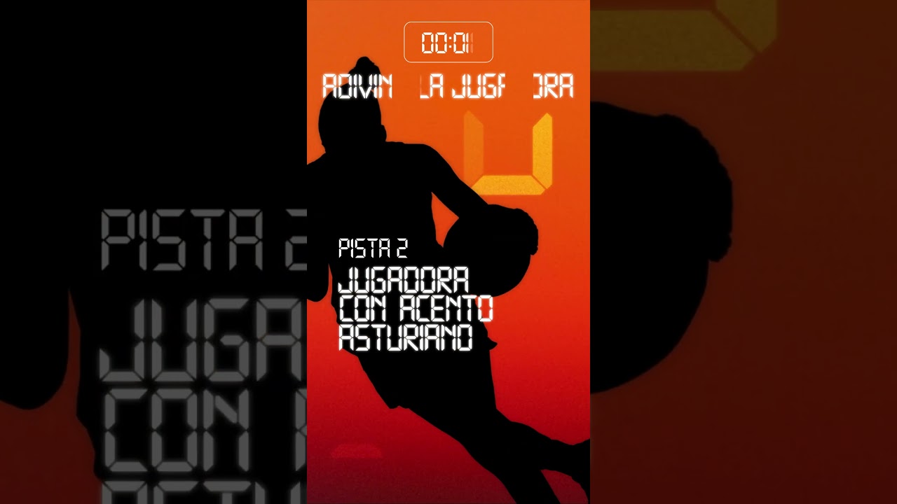 V&iacute;deo p&oacute;ster de Iyana Mart&iacute;n en tonos naranjas y rojos con letras blancas y una fotograf&iacute;a de la jugadora.