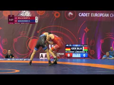 1/4 GR - 55 kg: A. BELLSCHEIDT (GER) v. H. MAKARANKA (BLR)