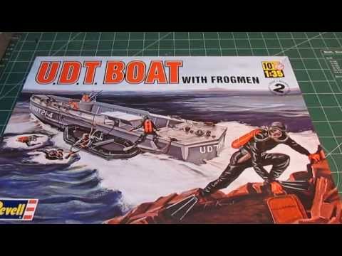 Revell U.D.T. Boat with Frogmen Model Kit Open Box Review