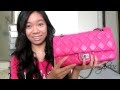 Caroline Double Flap Leather Bag Pink | BAGINC.COM