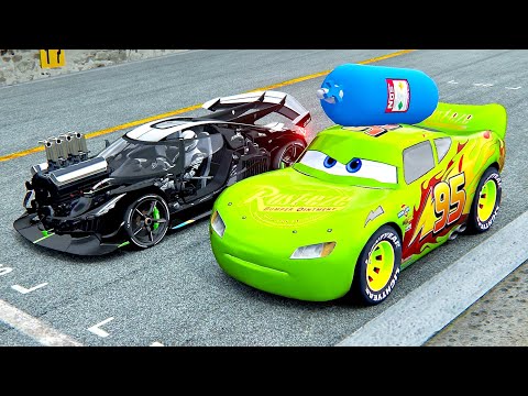 Lightning McQueen NOS Edition vs Koenigsegg Dragster Concept - Drag Race