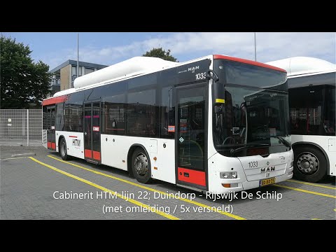 Cab ride bus; HTM-lijn 22; Duindorp-Rijswijk De Schilp (met omleiding) (20210719; 5x versneld)