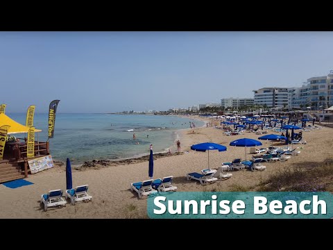 Sunrise beach in April - Protaras, Cyprus [4k Ultra HD 60fps ]