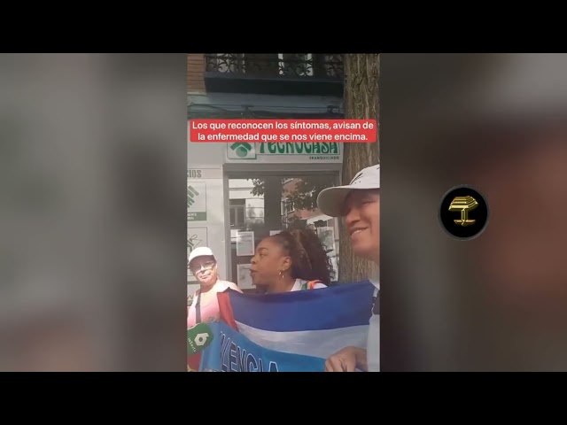 Cubanos alertando sobre el social comunismo de Pedro Sánchez