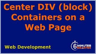 Center DIV Containers on a Web Page