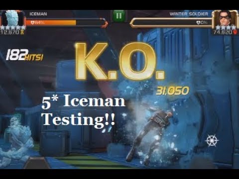 5* Iceman rank up(R4) and testing!! Marvel Contest Of Champions