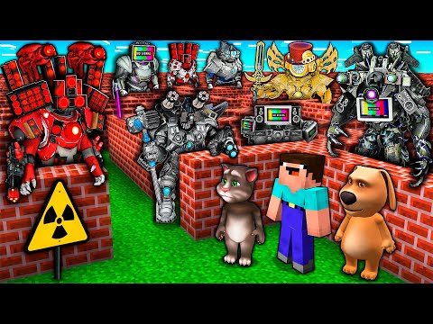 SURVIVAL MAZE of TITAN BOSSES vs UPGRADED TV MAN and SKIBIDI TOILET in MINECRAFT animation