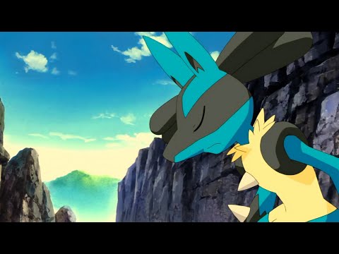 Lucario Le Lanza Un Aura Esfera Para Dañar a Regirock