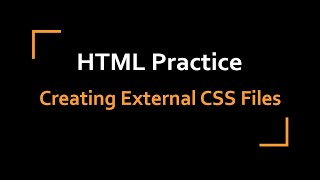 Creating External CSS Files