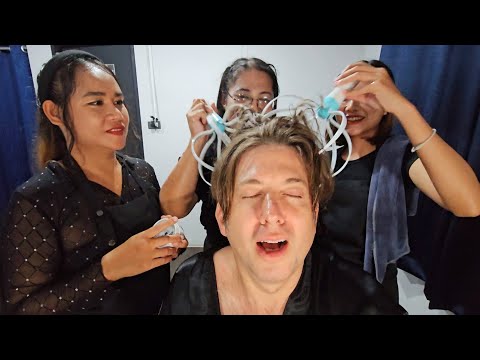 $20 HEAVEN GETS YOU EVERYTHING! (Ear Cleaning, Tingles, Lady Barber Shave, Hair Wash & more) ASMR 🇹🇭