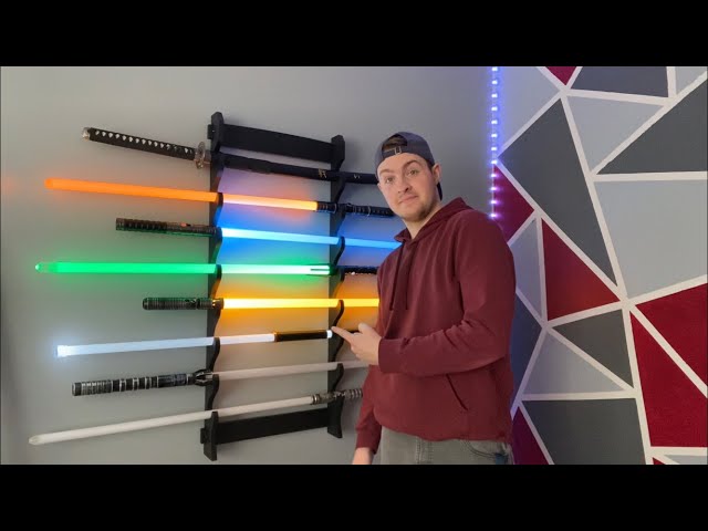 Vídeo relacionado con HHUXIUE Lightsaber Wall Mount Lightsaber Stand Sword Shelf Suitable for Lightsaber Stand Lightsaber Display Swords Lightsaber Sword Wall Mount (Negro 1 agujero)