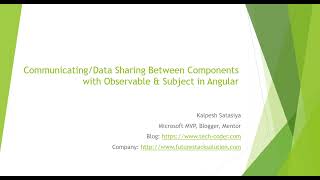Communicating/Data Sharing Between Components with Observable & Subject in Angular