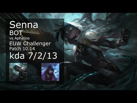 Senna ADC vs Aphelios - EUW Challenger 7/2/13 Patch 10.14 Gameplay