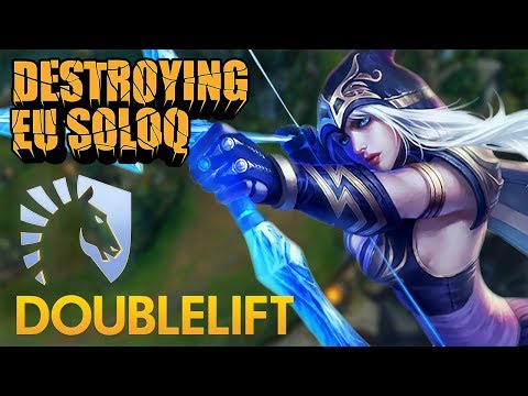 Destroying EU SoloQ: Team Liquid Doublelift - Ashe Bot Lane - KDA 13/2/12