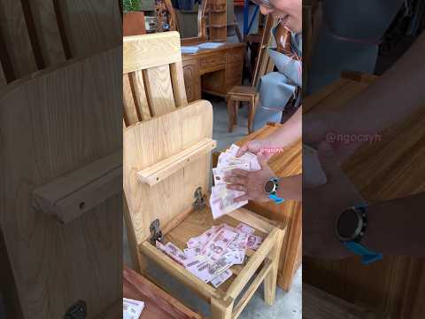 Creative hidden-compartment wooden chairs #furniture #woodworking #diy #asmr