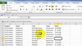 Beware How a Single Blank Cell Can Affect a Pivot Table