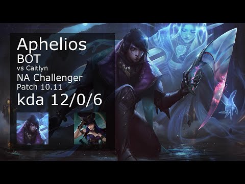 Aphelios ADC vs Caitlyn - NA Challenger 12/0/6 Patch 10.11 Gameplay