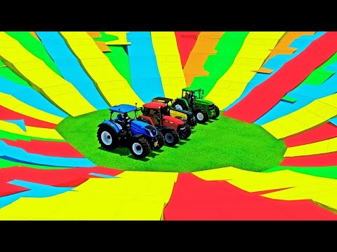 NEW HOLLAND vs JOHN DEERE vs VALTRA vs FENDT vs CASE TRACTORS w MAN TRUCKS ! Farming Simulator 22