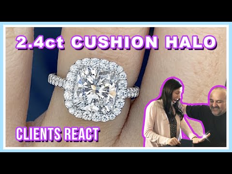 I made my subscriber's DREAM ring come true! 2.50ct Cushion Brilliant French Pave Halo Diamond Ring