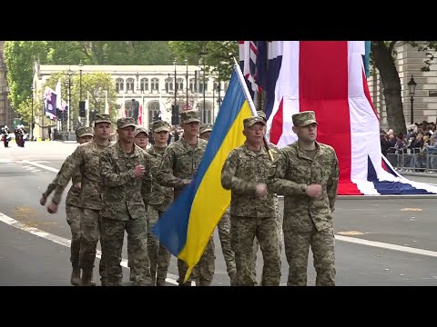 Ukrainian soldiers join VE Day parade in London | AFP