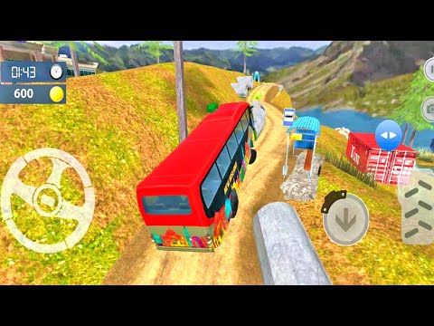 Offroad Passengers Bus Mountain Hill Climb Driving | Bus Games | Red Bus Racing
