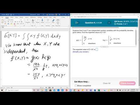 Probability and Statistics Lesson 46:  Expected Value of Product of 2 Independent Variables
