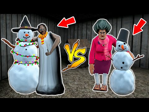 Granny vs Scary Teacher - snowman competition - funny horror animation parody (p.139)