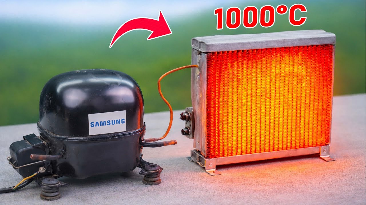 No Wood, No GAS! Free Heater 24/7 From Fridge Compressor That Billions of People Don't Know