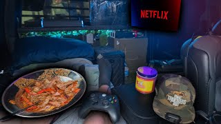 My First Night in the DREAM HOTSHOT SLEEPER!!!! Camping & Cooking Fajita Bowls
