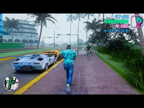 Grand Theft Auto: Vice City - Remastered 2021 ► Free-Roam Gameplay [GTA 5 PC Mod]