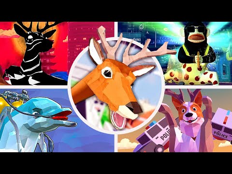 DEEEER Simulator + DLC - All Bosses & Endings