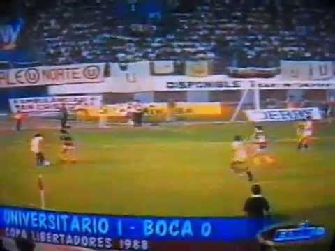universitario 1 vs boca juniors 0 libertadores de 1989 gol de puchungo yañez ,editado.