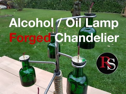 Blacksmithing - Forging A Chandelier with Alcohol or Oil Lamp