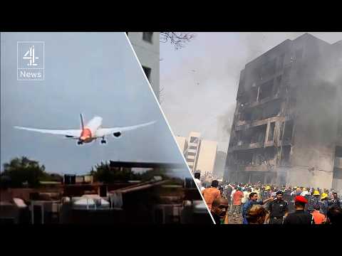 Air India plane crashes carrying 242 people to London