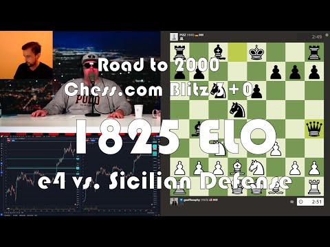 Road to 2000 #583 - 1825 ELO - Chess.com Blitz 3+0 - e4 vs. Sicilian Defense