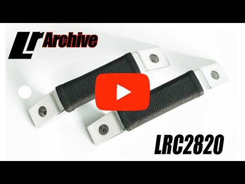LRC2820 - Interior Door Handle in Silver Aluminium with Black Leather Trim - Comes as a Pair Thumbnail