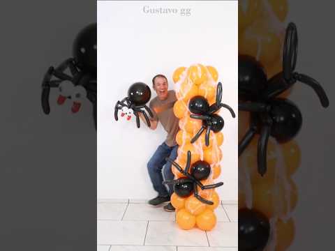 🕷️🎈 BALLOON SPIDER for HALLOWEEN! 🎃✨ balloon decoration ideas #halloween #tiktok #cartoon