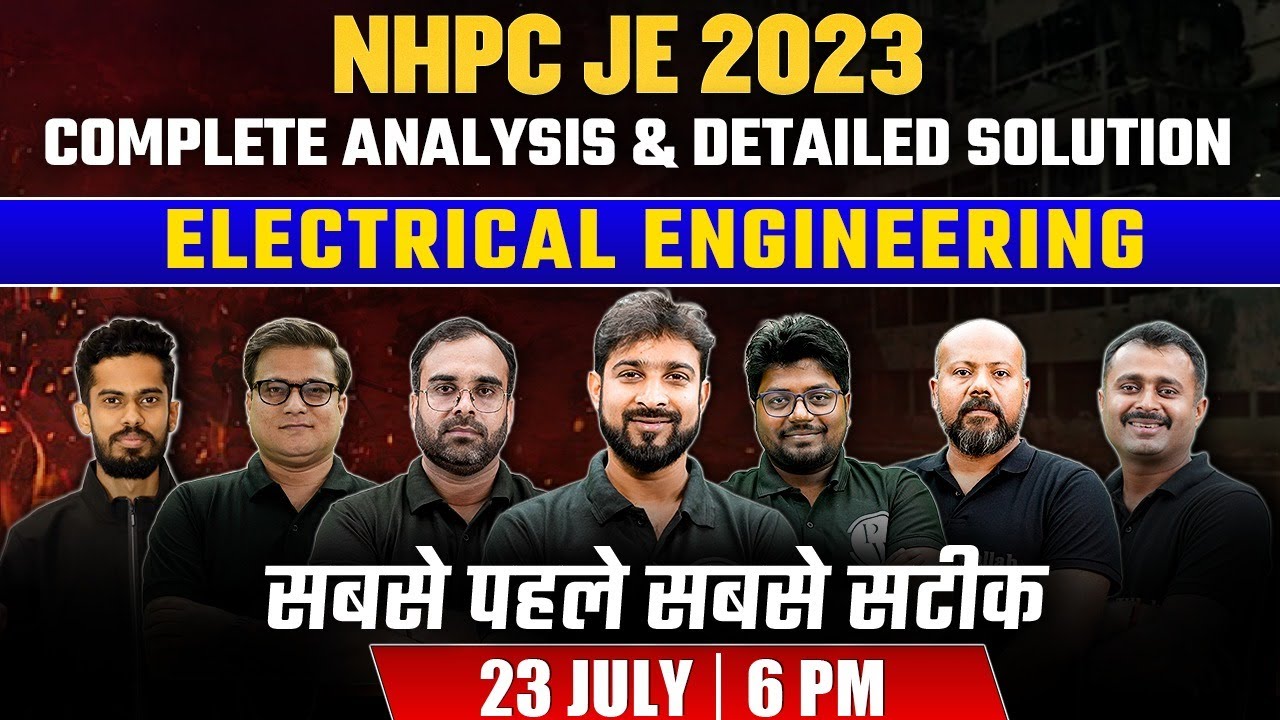 NHPC JE 2023 Exam Analysis | Complete Detailed Solution | Electrical Engineering