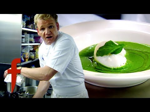 Gordon Cooks Watercress Soup Finished With A Poached Egg | The F Word