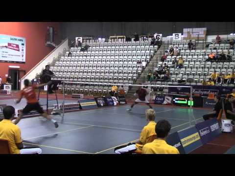 MMČR badminton 2014 MS Joachim PERSSON - Rasmus FLADBERG game 1