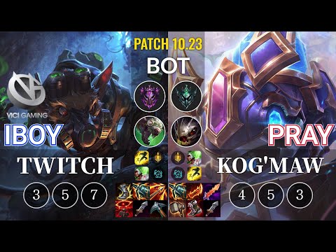 VG iBoy Twitch vs PraY Kog'Maw Bot - KR Patch 10.23