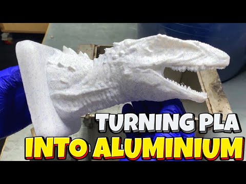 Turning PLA into Aluminium - Wall-Mounted T-Rex Head - Molten Metal - Home Furnace - Ingot Joe