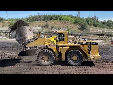 Caterpillar 990 Wheel Loader Loading Mercedes & MAN Trucks - Ektor Epe