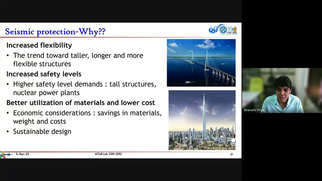 Session 7 - Semi Active Control Devices for Improving the Seismic Resilience - Dr Bharathi Priya C
