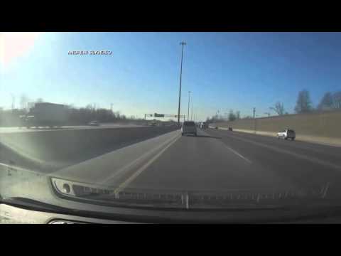 VIDEO: Dash Cam Shows Moment Flying Tire Smashes Car