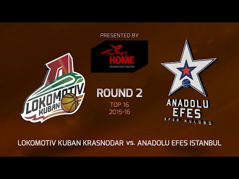  	Highlights: Top 16, Round 2, Lokomotiv Kuban Krasnodar 78-77 Anadolu Efes Istanbul