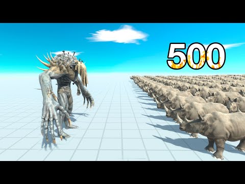 One Shot Scourge Vs 500 Rinos - Animal Revolt Battle Simulator