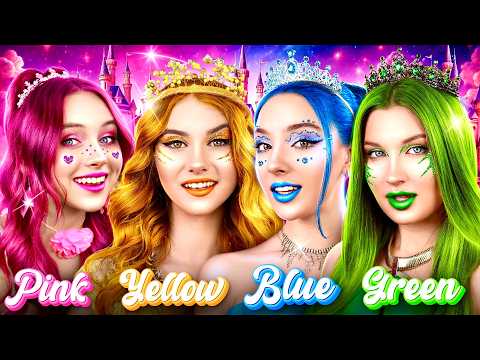 Fille Rose vs Jaune vs Bleu vs Vert ! Défi Royal pour la Couronne