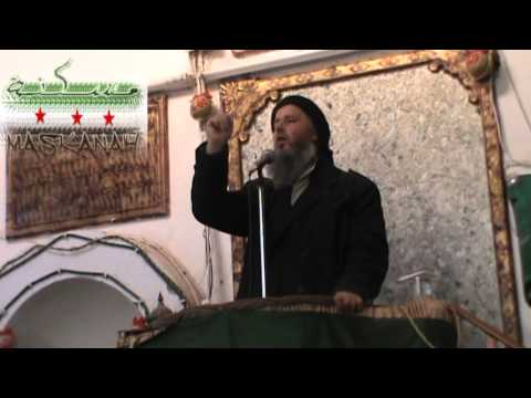 أبو جابر الشيخ يلقي خطبة الجمعة في المسجد الكبير في مسكنة بعد السيطرة على مطار الجراح من قوات النظام